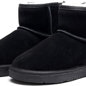 Best Gift Choice UGG Classic Ankle Boots- Australian Sheepskin Water Resistant Snow Boots, Anti-Slip Suede Winter Mini Boots for Women & Men, Super Warm and Comfort