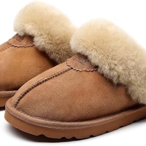 UGG 1978AUS Women's Men's Slippers - Premium Australian Sheepskin House Slippers with Cloud-Like Comfort, Fluffy Fur & Anti-Slip Sole, Super Warm & Cozy, Water-Resistant